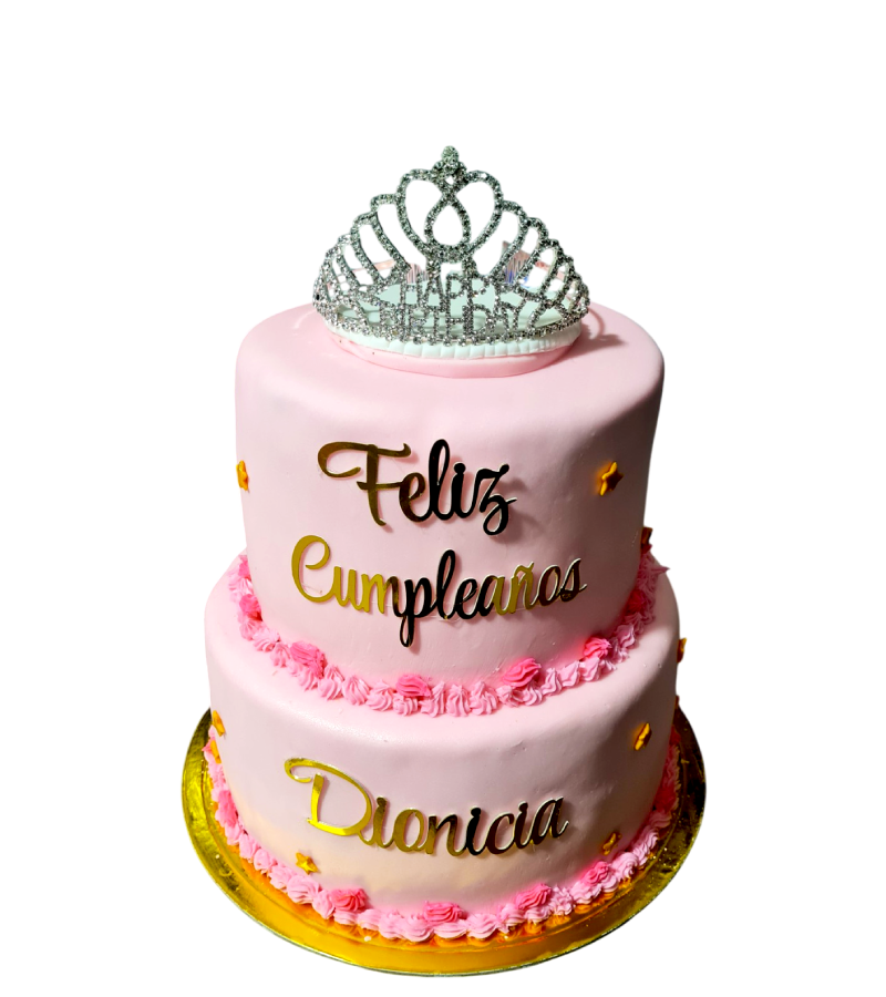 Torta Masa Elástica Rosada